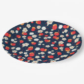Happy Little Flowers Pattern Pappteller (Schrägansicht)