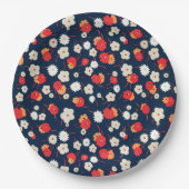 Happy Little Flowers Pattern Pappteller (Vorderseite)
