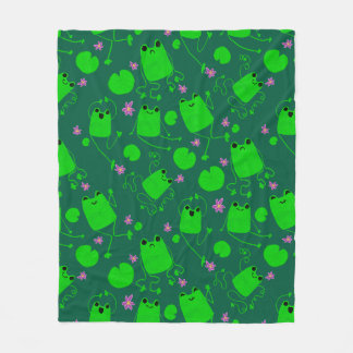 Happy Little Frogs Fleecedecke