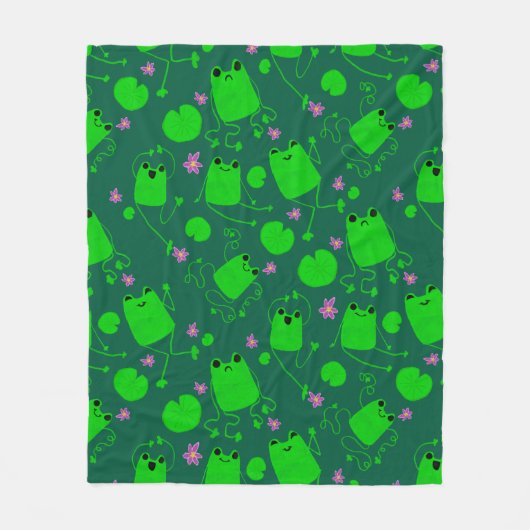 Happy Little Frogs Fleecedecke (Vorderseite)