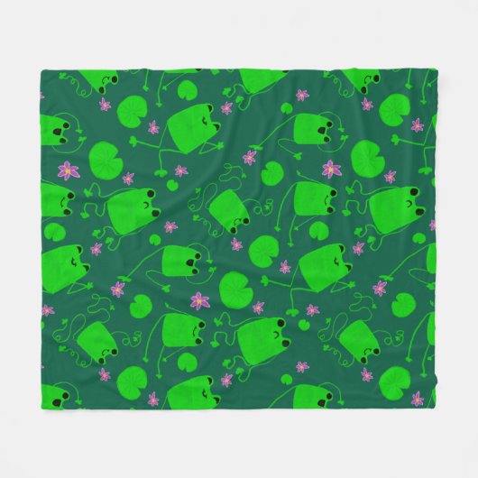 Happy Little Frogs Fleecedecke (Vorderseite (Horizontal))