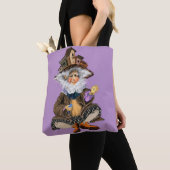 Happy Little Gnome in Birds Houses Hat Tote Tasche (Von Nahem)