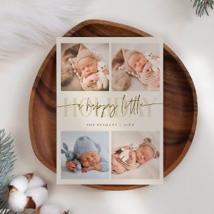 Happy Little Holiday Cream Multi Foto Birth Ankündigung