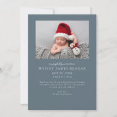 Happy Little Holiday Slate Blue Multi Foto Birth Ankündigung (Rückseite)