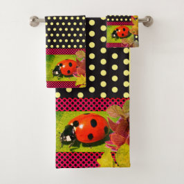 Happy Little Ladybug Badhandtuch Set