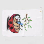 Happy Little Ladybug Golf Handtuch (Horizontal)