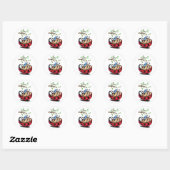 Happy Little Ladybug mit Phone Funny Sticker (Blatt)