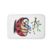 Happy Little Ladybug mit Telefon - Cartoon Zeichne Badematte (Vorderseite)