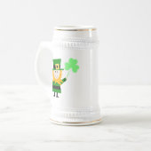 Happy Little Leprechaun Beer Stein Bierglas (Vorderseite Links)