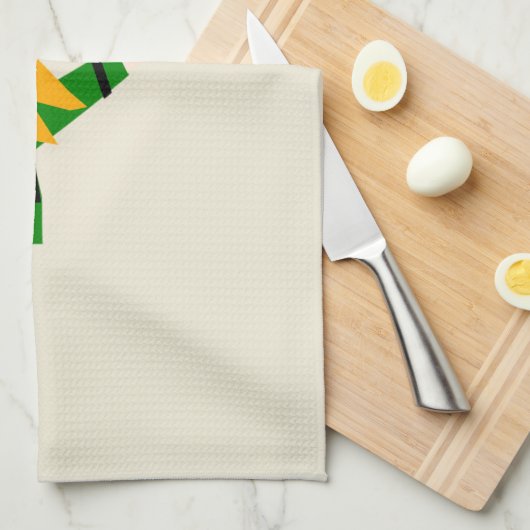 Happy Little Leprechaun Beige Geschirrtuch (Viertel Falte)