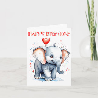 Happy Little Lovable Elephant Karte