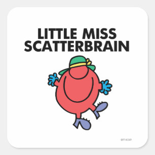 Happy Little Miss Scatterbrain Quadratischer Aufkleber