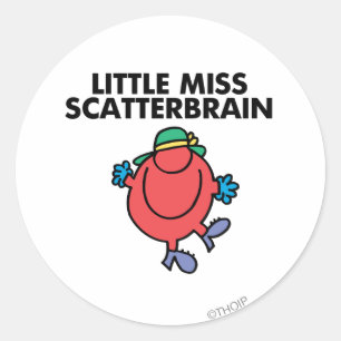 Happy Little Miss Scatterbrain Runder Aufkleber