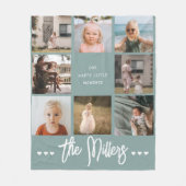 Happy Little Moments | Moderner Familienname mit 8 Fleecedecke (Vorderseite)