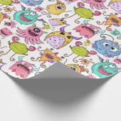Happy Little Monsters Geschenkpapier (Ecke)