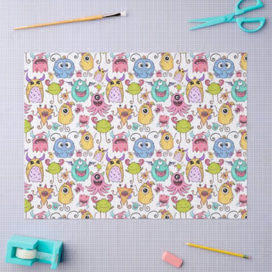Happy Little Monsters  Seidenpapier (Basteln)