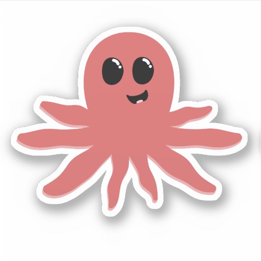 Happy Little Octopus - Zeichnend Aufkleber (Vorderseite)