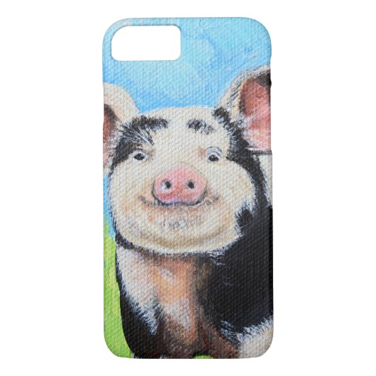 Happy Little Pig Painting Case-Mate iPhone Hülle (Rückseite)