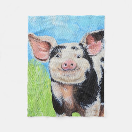 Happy Little Pig Painting Fleecedecke (Vorderseite)