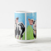 Happy Little Pig Painting Kaffeetasse (Mittel)