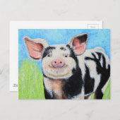 Happy Little Pig Painting Postkarte (Vorne/Hinten)
