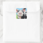 Happy Little Pig Painting Quadratischer Aufkleber (Tasche)