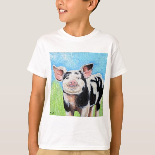 Happy Little Pig Painting T-Shirt (Vorderseite)