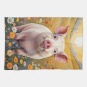 Happy Little Pig Sunny Daisy Field Geschirrtuch (Horizontal)