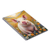 Happy Little Pig Sunny Daisy Field Notizblock (Rechte Seite)