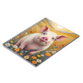 Happy Little Pig Sunny Daisy Field Notizblock (Linke Seite)