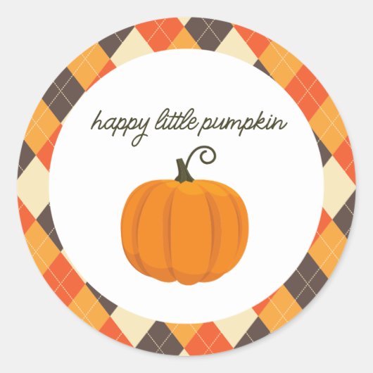 Happy Little Pumpkin Gastgeschenk Stickers (Vorderseite)