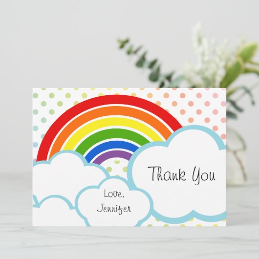 Happy Little Rainbow Dankeskarte (Stehend Vorderseite)