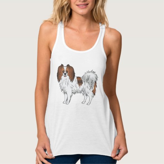 Happy Little Red Sable Color Phalène Hund Lover Tank Top (Vorderseite)