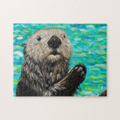 Happy Little Sea Otter Malerei Puzzle (Horizontal)