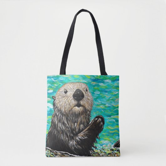 Happy Little Sea Otter Malerei Tasche (Vorderseite)