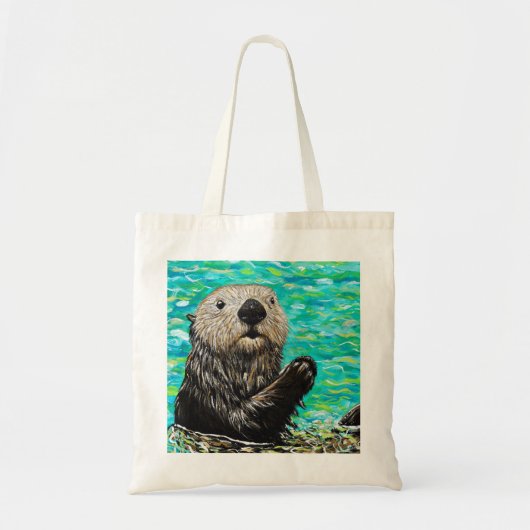 Happy Little Sea Otter Malerei Tragetasche (Vorne)