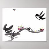 Happy Little Swallow Art Print Poster (Vorne)