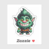 Happy Little Troll Chibi Illustration Aufkleber (Blatt)