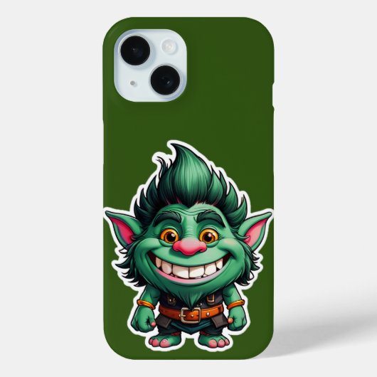 Happy Little Troll Chibi Illustration Case-Mate iPhone Hülle (Rückseite)