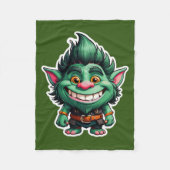 Happy Little Troll Chibi Illustration Fleecedecke (Vorderseite)