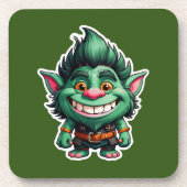 Happy Little Troll Chibi Illustration Getränkeuntersetzer (Vorderseite)
