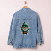 Happy Little Troll Chibi Illustration Long Sleeve Jeansjacke (Hangar)