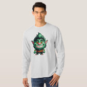 Happy Little Troll Chibi Illustration Long Sleeve T-Shirt (Vorne ganz)