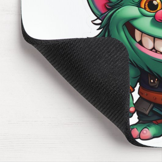 Happy Little Troll Chibi Illustration Mousepad (Ecke)