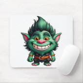 Happy Little Troll Chibi Illustration Mousepad (Mit Mouse)