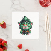 Happy Little Troll Chibi Illustration Serviette (Beispiel)