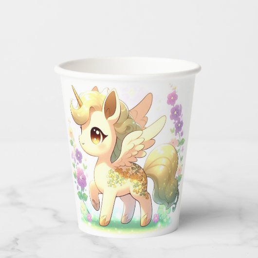 Happy Little Unicorn Babydusche Pappbecher (Vorderseite)