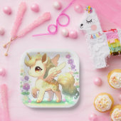 Happy Little Unicorn Babydusche Pappteller (Party)
