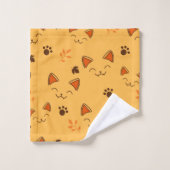 Happy Little Vampire Kitty Pattern Badhandtuch Set (Waschlappen)