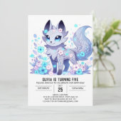 Happy Little Wolf Digital Geburtstag Einladung (Stehend Vorderseite)